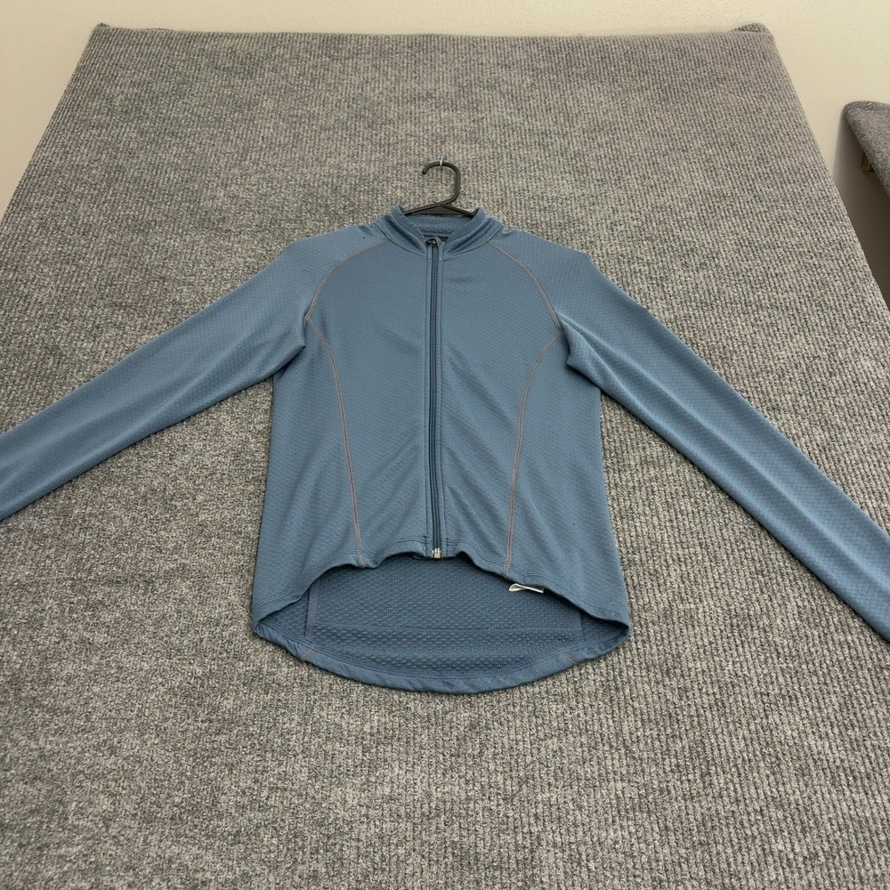 Nike Cycling Jersey Jacket Womens S Blue Polyester Spandex Mock Neck Athletic